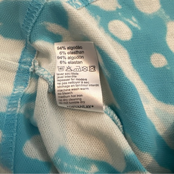 Vintage Lacoste Aqua & White Tie-Dye Polo Shirt - Picture 6 of 8